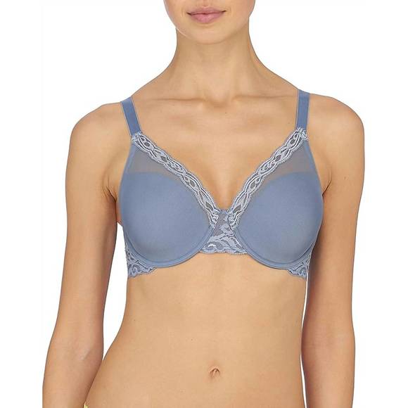 NEW NATORI feathers full figure contour underwire bra in windy blue - Picture 1 of 4